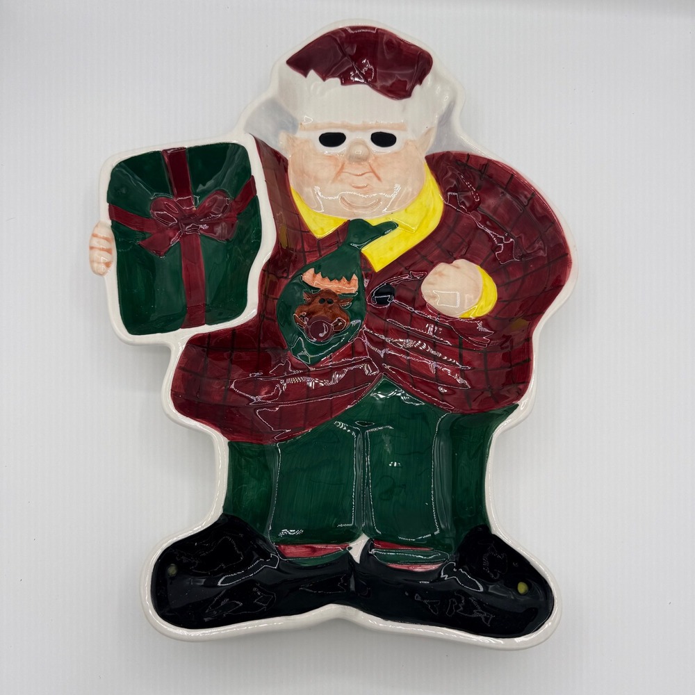 Vintage Boston Warehouse Ugly Christmas Sweater Rudolph Ceramic Serving Platter